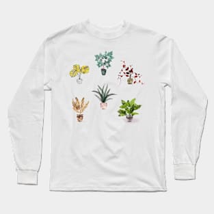 Pattern of Potted Plants Long Sleeve T-Shirt